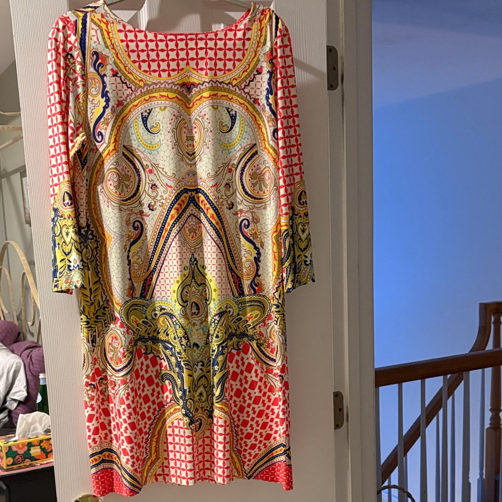 Elegant Multicolor Patterned Dress. Great for spring!!